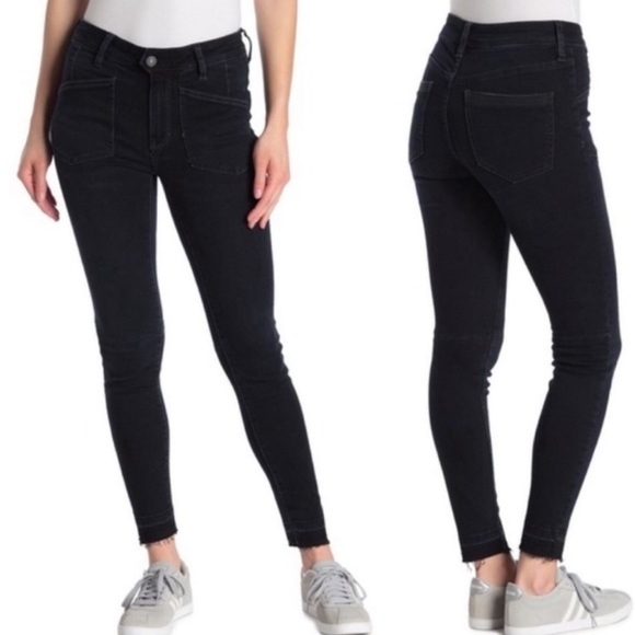 Free People Ivy Jeans Skinny Released Hem 9” Rise Navy 26 - Picture 3 of 11